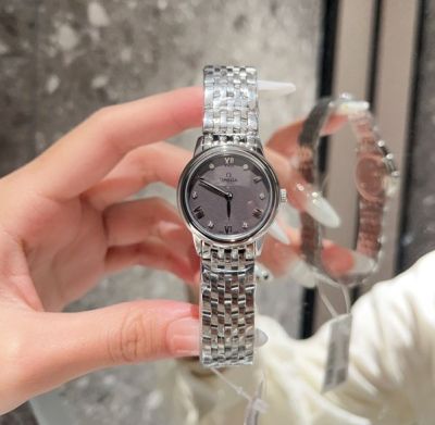 Omega De Ville 27.5mm Imported Quartz Movement Purple Dial Women Watch